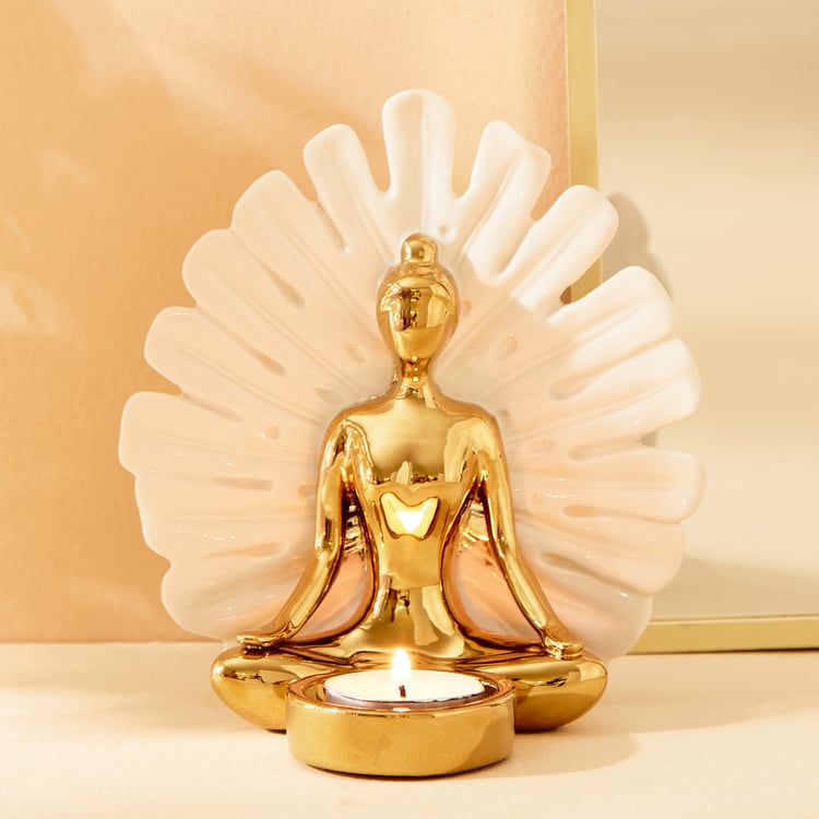 Brighton Ceramic Yogi Figurine with T-Light Holder