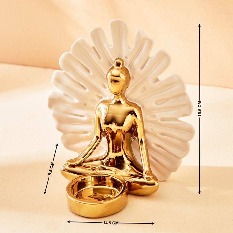 Brighton Ceramic Yogi Figurine with T-Light Holder