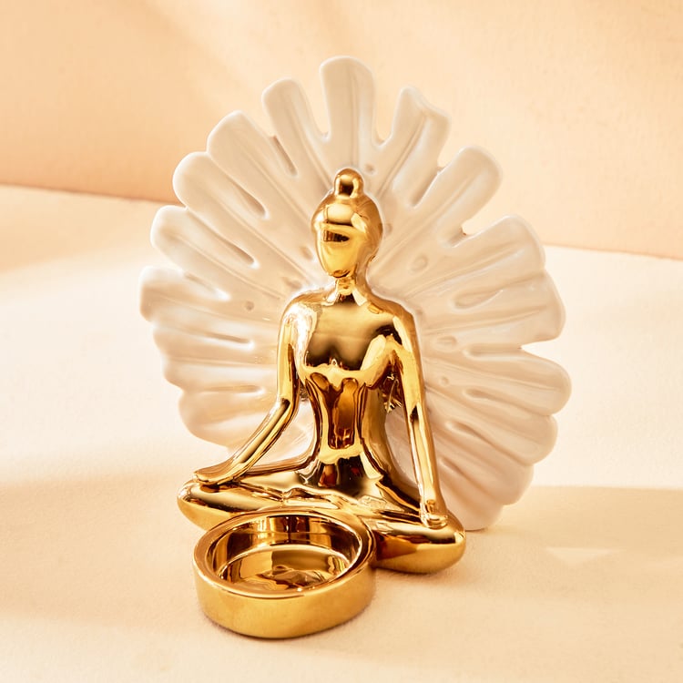 Brighton Ceramic Yogi Figurine with T-Light Holder