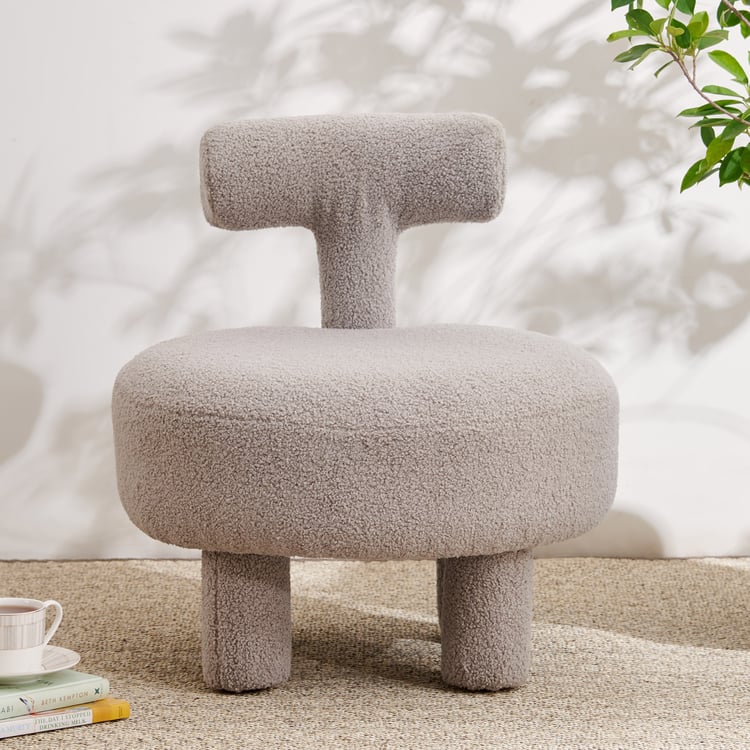 Stallion Fabric Pouffe - Grey