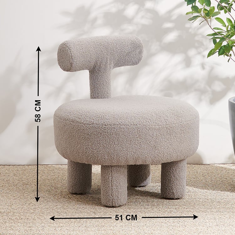 Stallion Fabric Pouffe - Grey