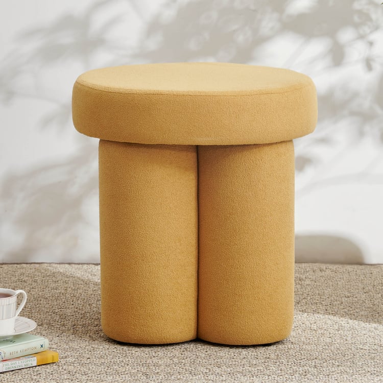 Ace Velvet Pouffe - Yellow