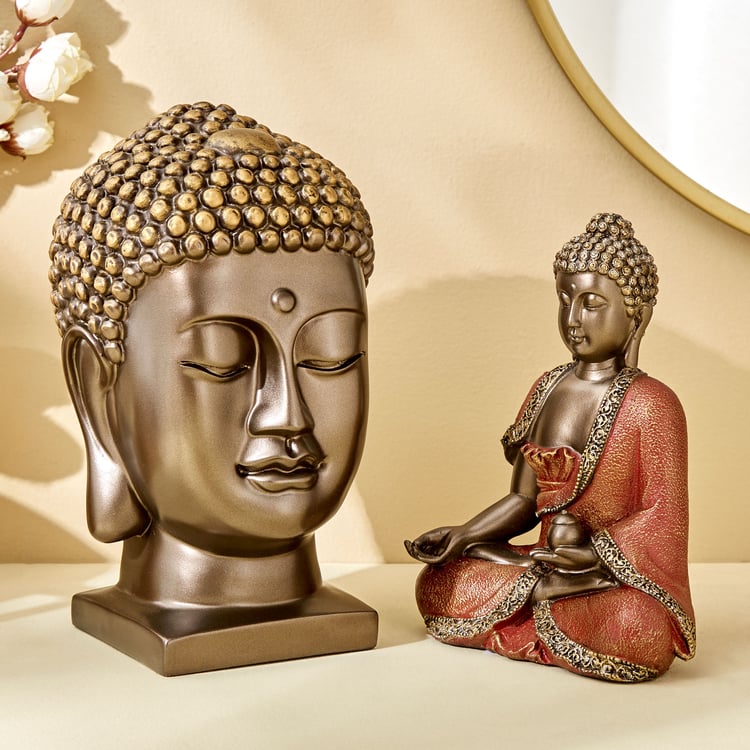 Corsica Fiesta Polyresin Buddha Head Figurine