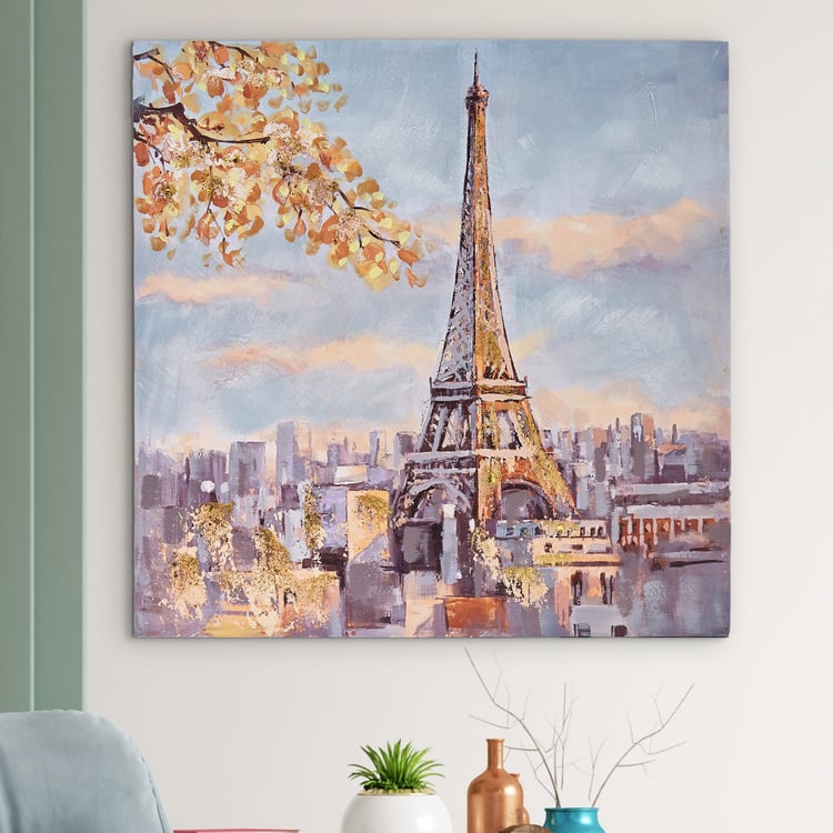 Artistry Scrapes Canvas Eiffel Tower Picture Frame - 80x80cm