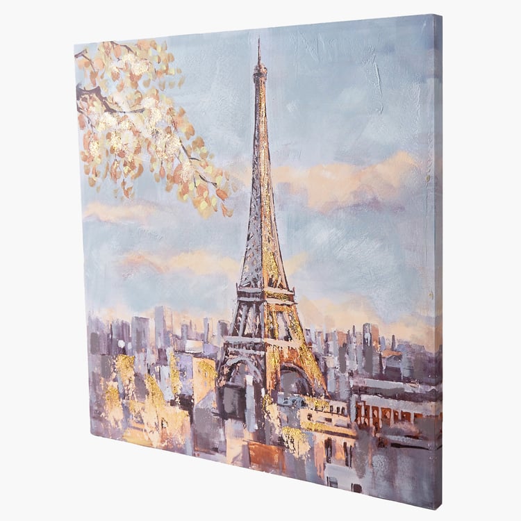 Artistry Scrapes Canvas Eiffel Tower Picture Frame - 80x80cm