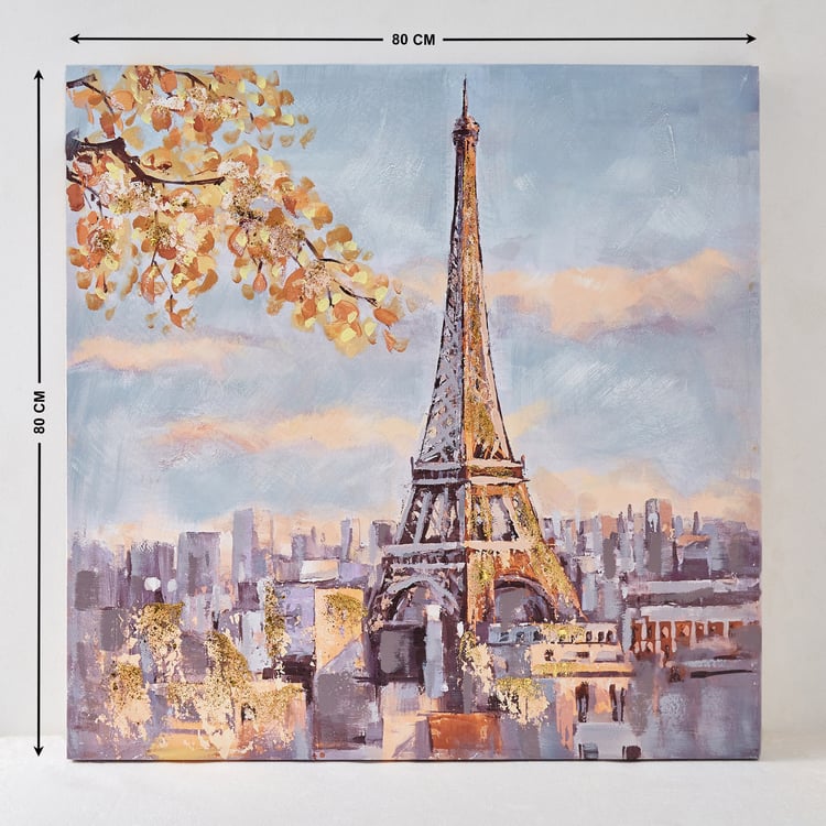 Artistry Scrapes Canvas Eiffel Tower Picture Frame - 80x80cm