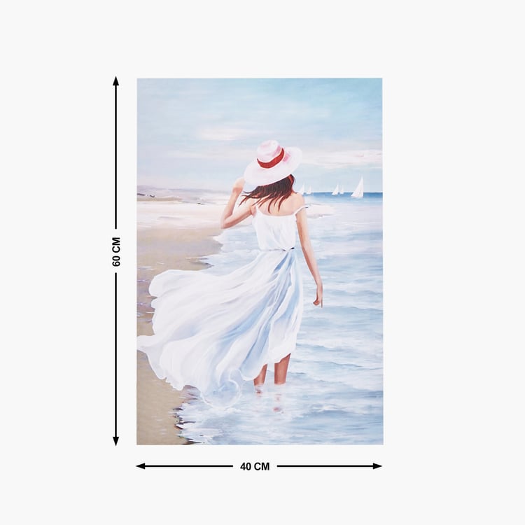 Brezza Set of 2 Canvas Lady At The Beach Picture Frames - 40x60cm