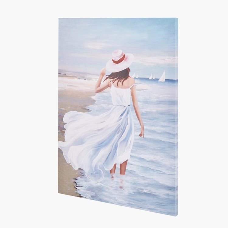 Brezza Set of 2 Canvas Lady At The Beach Picture Frames - 40x60cm