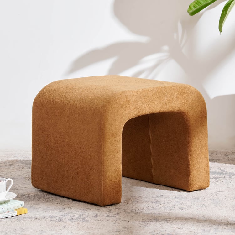 Astrid Velvet Pouffe - Brown