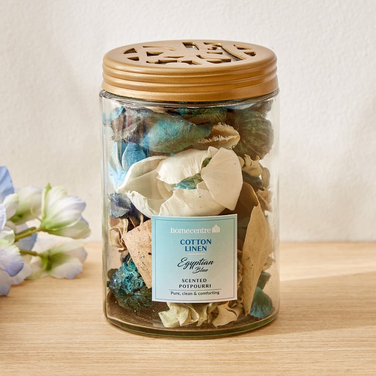 Redolence Egyptian Blue Cotton Linen Jar Potpourri