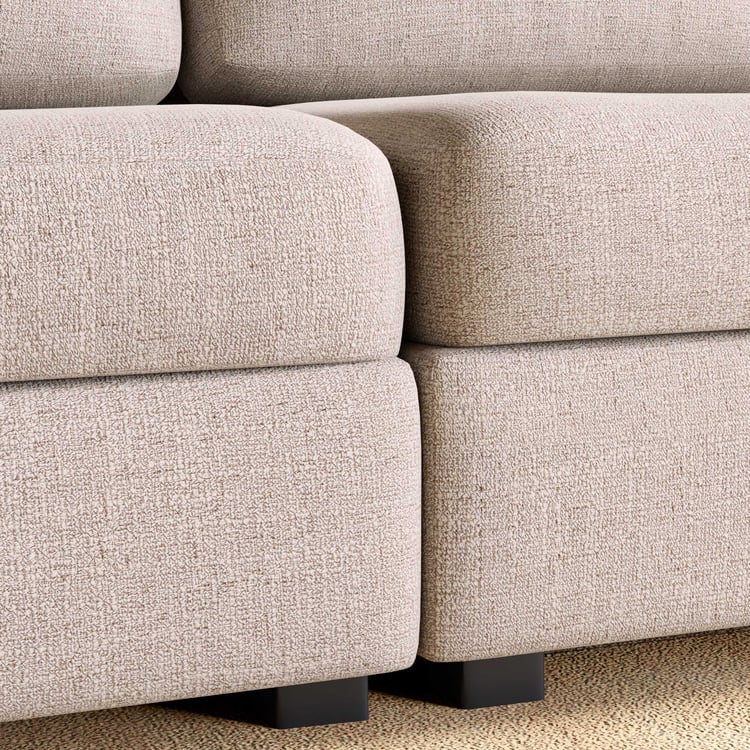 Wells Fabric 3-Seater Sofa with Cushions - Beige