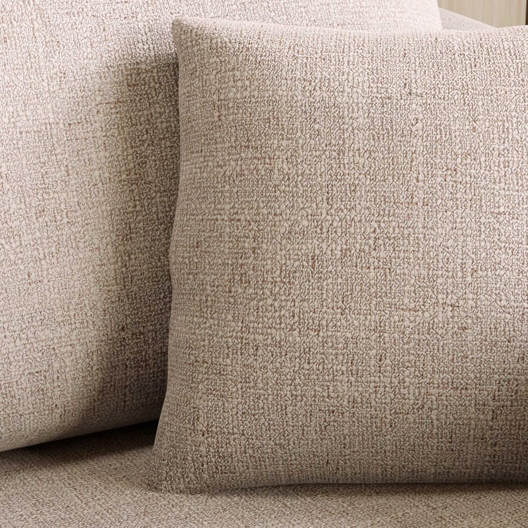 Wells Fabric 3-Seater Sofa with Cushions - Beige