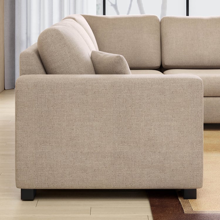 Wells Fabric 5-Seater Corner Sofa - Beige