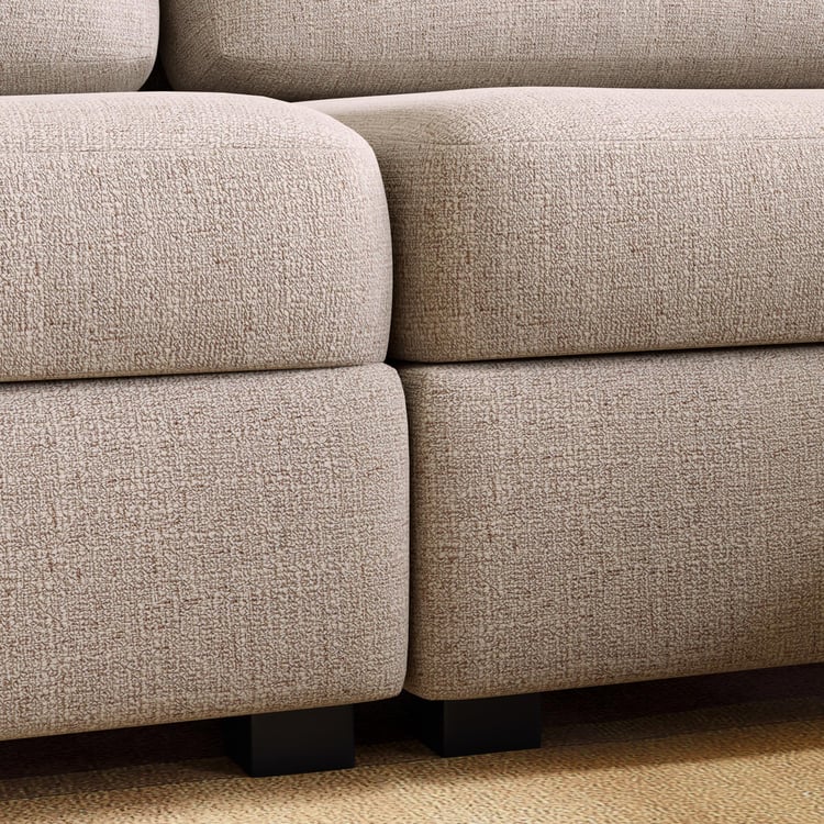 Wells Fabric 5-Seater Corner Sofa - Beige