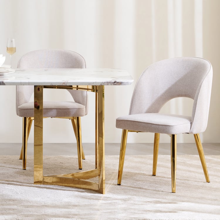 Vogue NXT Set of 2 Fabric Dining Chairs - Beige