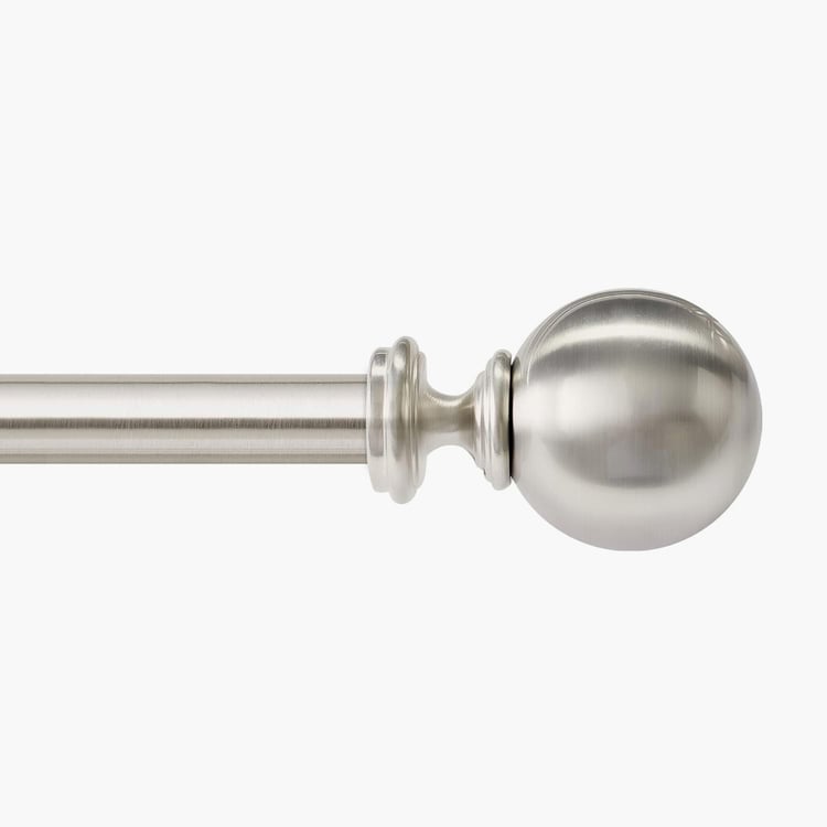 DECO WINDOW Ball Extendable Single Curtain Rod - 25mm, Satin Silver (36-66in)