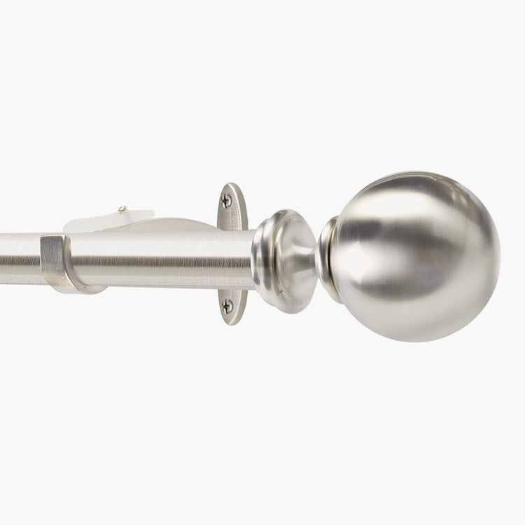 DECO WINDOW Ball Extendable Single Curtain Rod - 25mm, Satin Silver (36-66in)