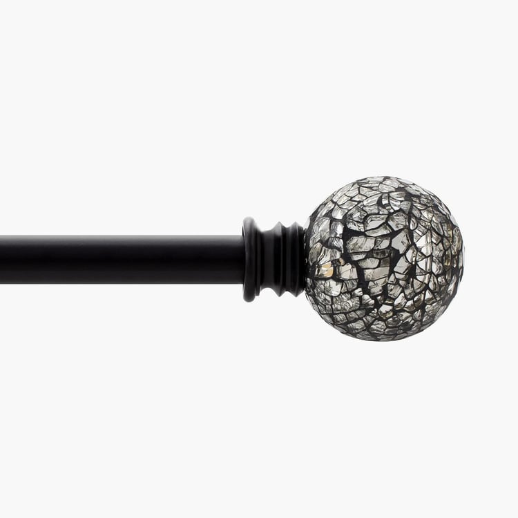 DECO WINDOW Mirror Extendable Single Curtain Rod - 19mm, Black Matt (36-66in)