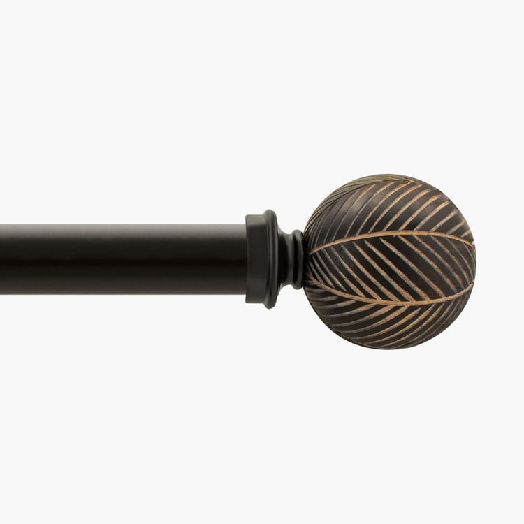 DECO WINDOW Morocon Extendable Single Curtain Rod - 25mm, Black (36-66in)