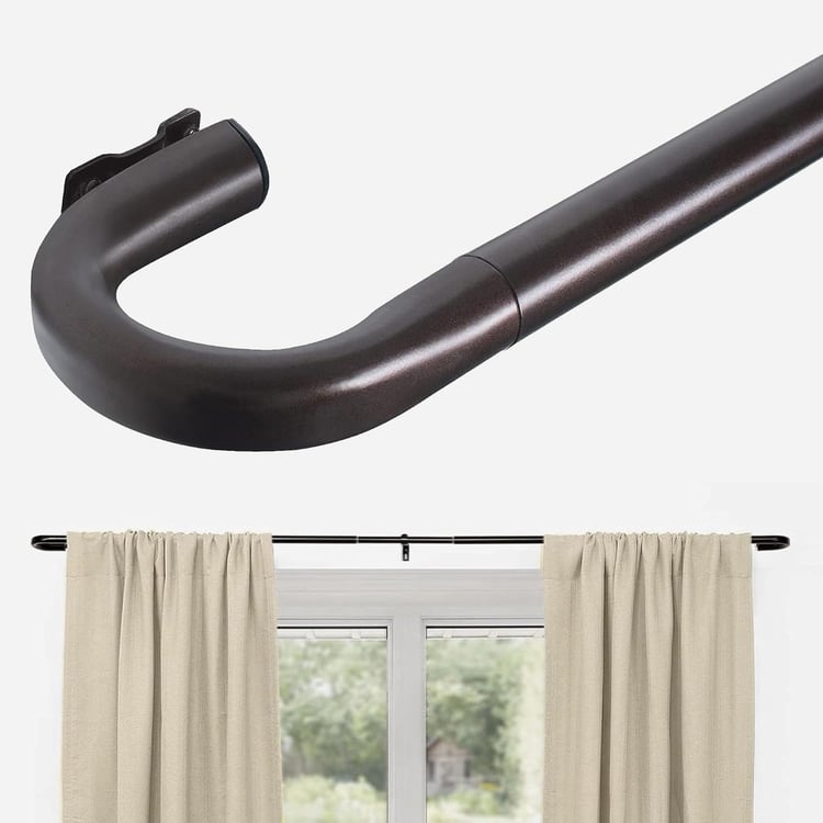 DECO WINDOW Wrap Extendable Single Curtain Rod - Brown Oil Rubbed (28-48in)