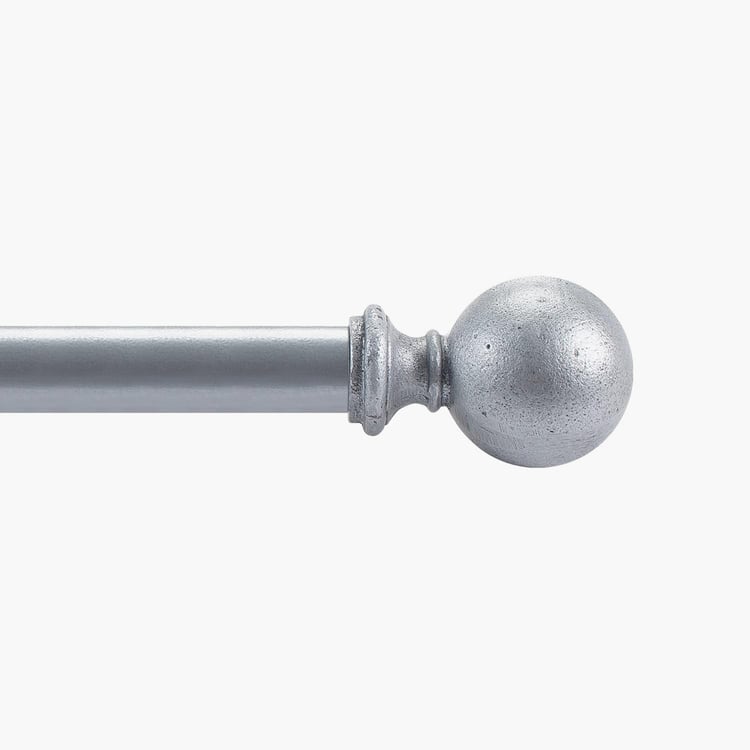 DECO WINDOW Ball Cast Extendable Single Curtain Rod - 25mm, Grey (36-66in)