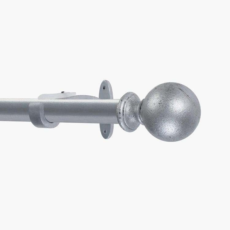 DECO WINDOW Ball Cast Extendable Single Curtain Rod - 25mm, Grey (36-66in)