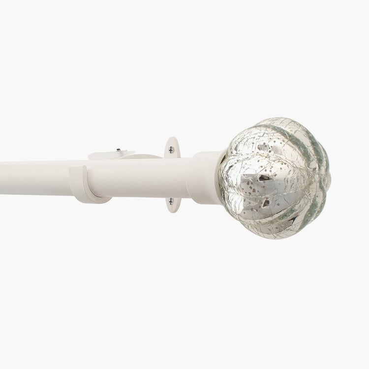 DECO WINDOW Kid Pum Extendable Single Curtain Rod - 25mm, Ivory (52-144in)