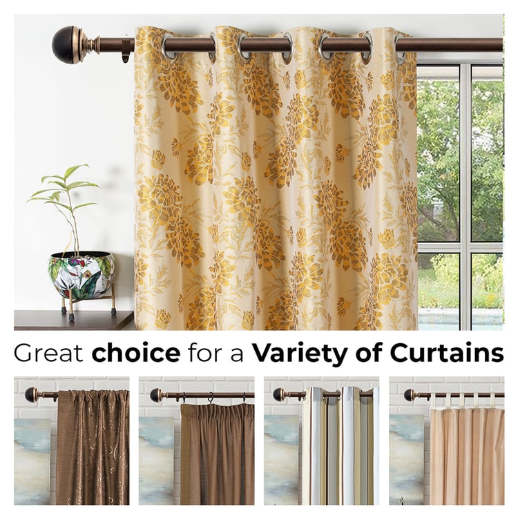 DECO WINDOW 1 Pc Extendable Curtain Rod - 25mm, Brown (36-66")