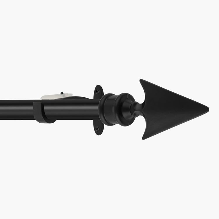 DECO WINDOW Arrow Set of 2 Extendable Single Curtain Rods - 19mm, Black (66-120in)