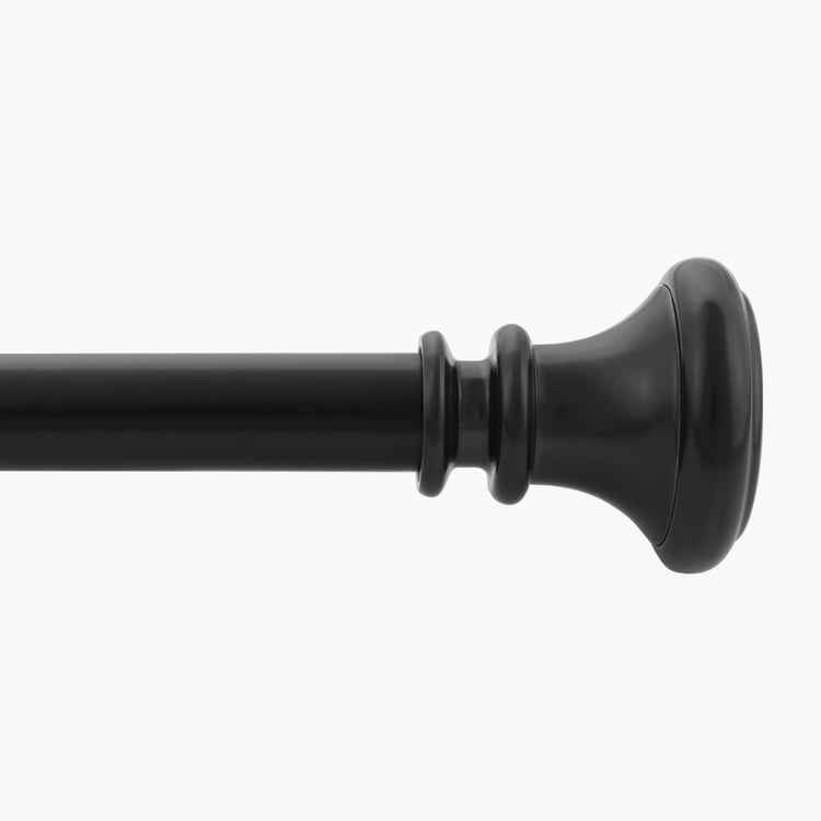 DECO WINDOW Vaso Extendable Single Curtain Rod - 25mm, Black (36-66in)