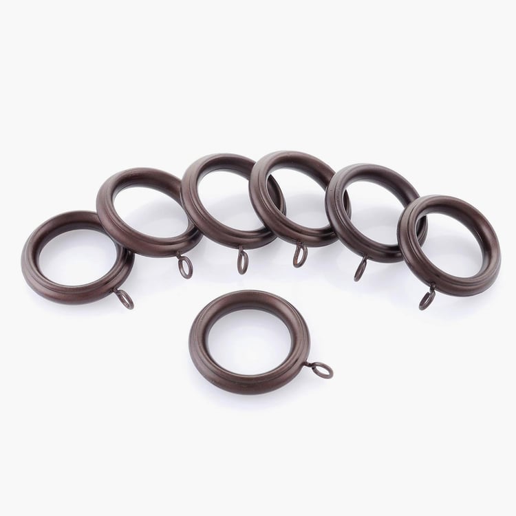 DECO WINDOW Set of 14 Curtain Rings with Hooks - Brown Oil Rubbed