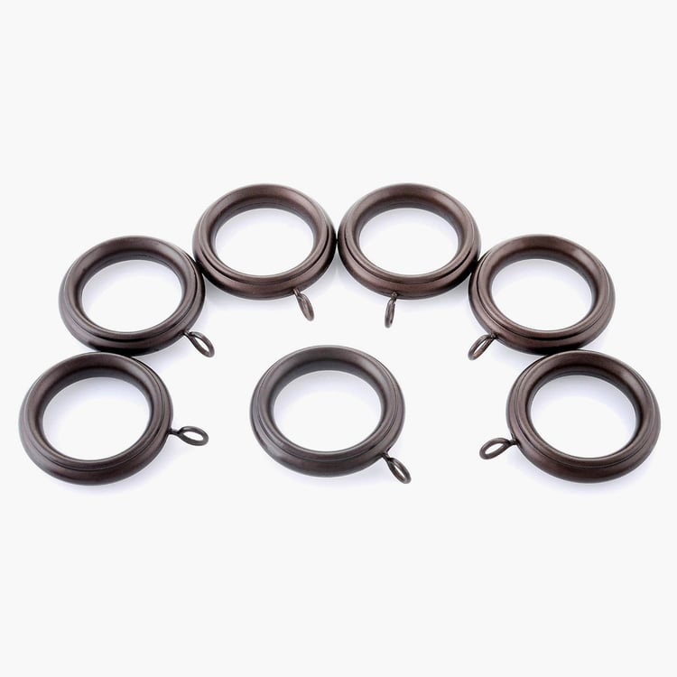 DECO WINDOW Set of 14 Curtain Rings with Hooks - Brown Oil Rubbed