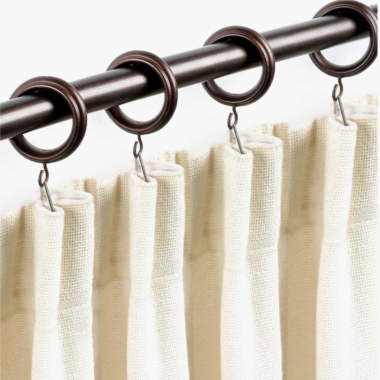 DECO WINDOW Set of 14 Curtain Rings with Hooks - Brown Oil Rubbed