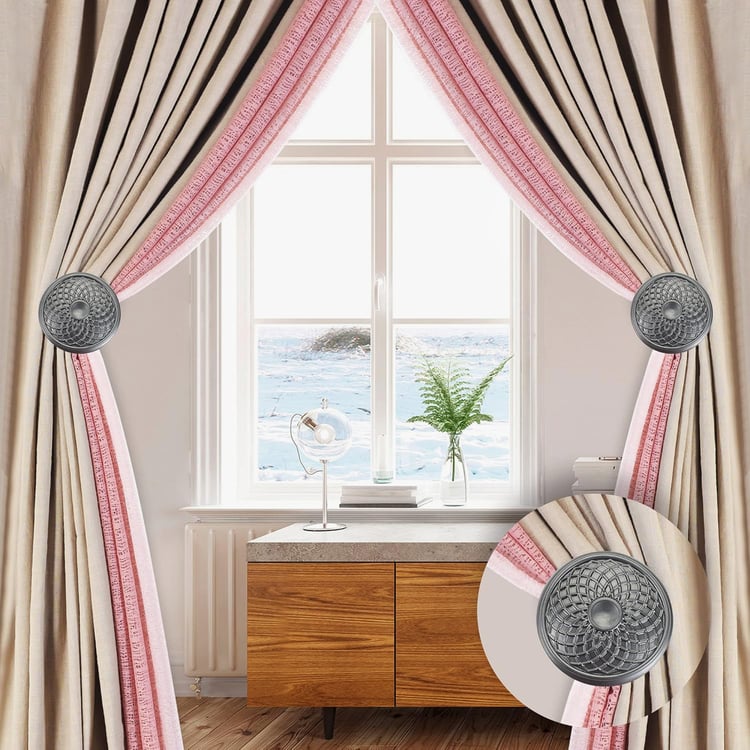 DECO WINDOW Set of 2 Iron Curtain Holdbacks - Charcoal