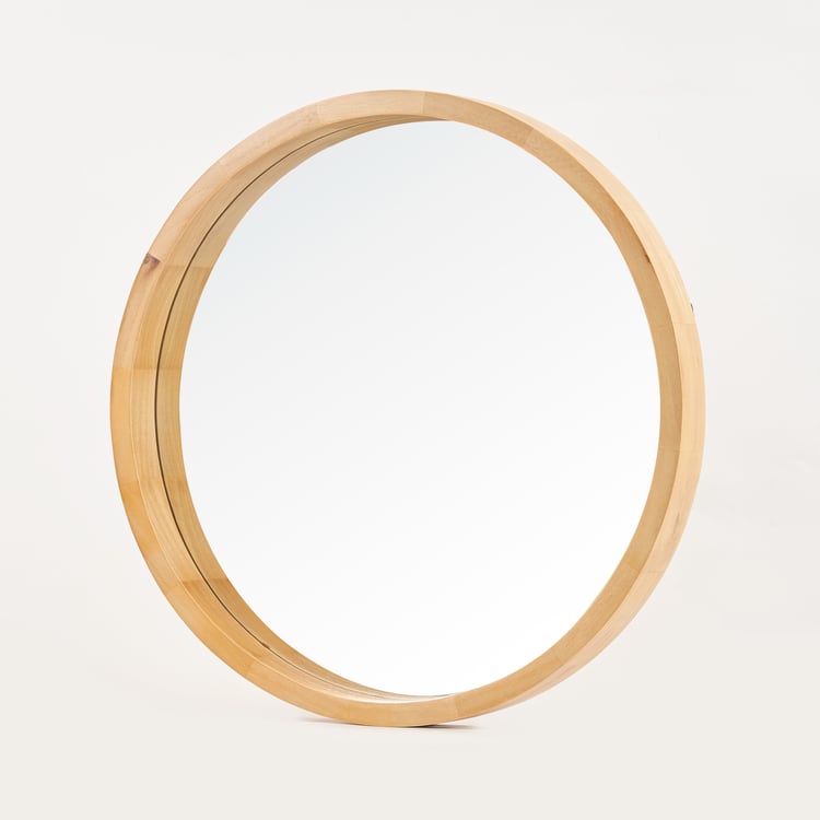 Reflection Spinney Wooden Round Mirror - 50cm