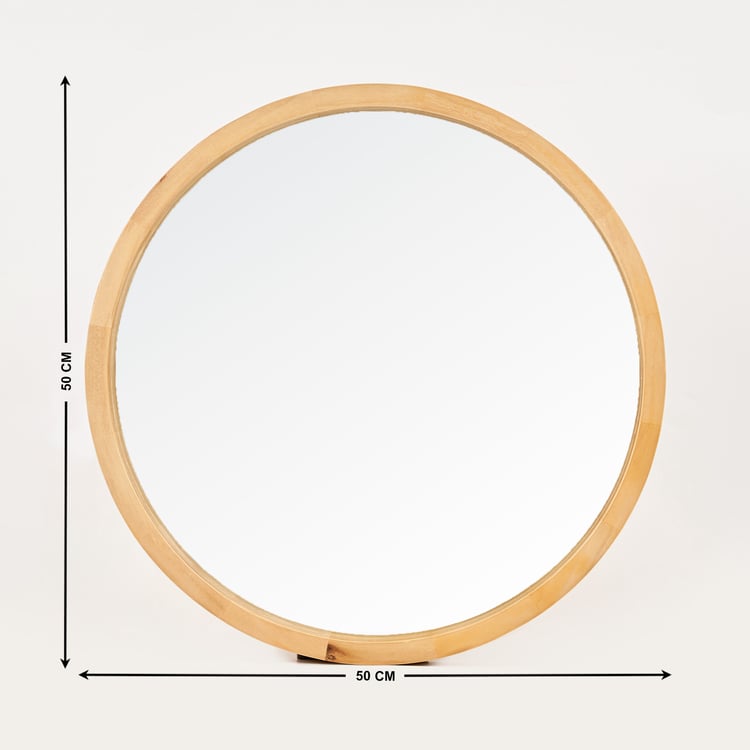 Reflection Spinney Wooden Round Mirror - 50cm