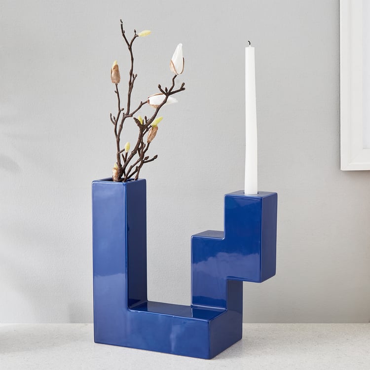 Thames Aero Dolomite Vase with Candle Holder