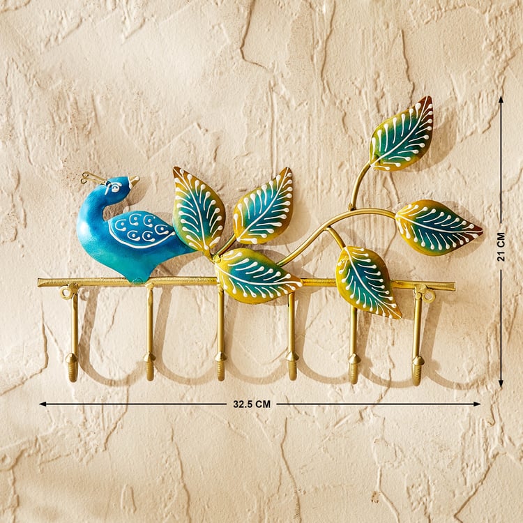 Corsica Metal Peacock Wall Multi Hooks