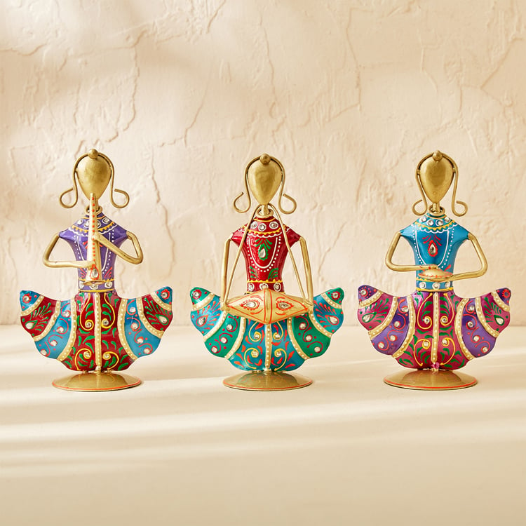 Corsica Mystic India Set of 3 Iron Musician Doll Figurines