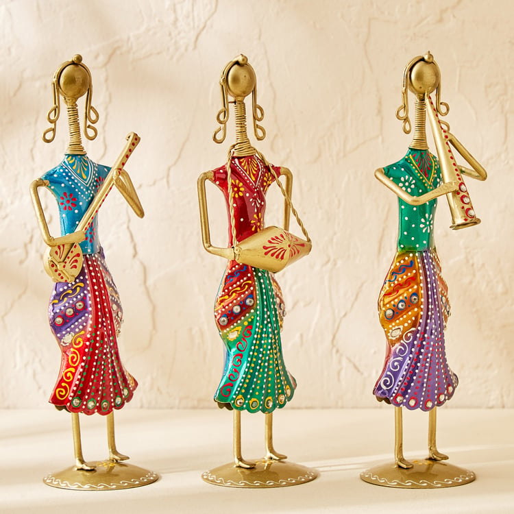 Corsica Mystic India Set of 3 Iron Musician Doll Figurines