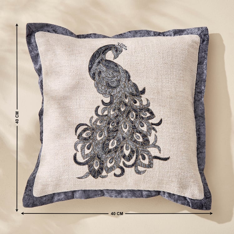 Plushify Embroidered Cushion Cover - 40x40cm