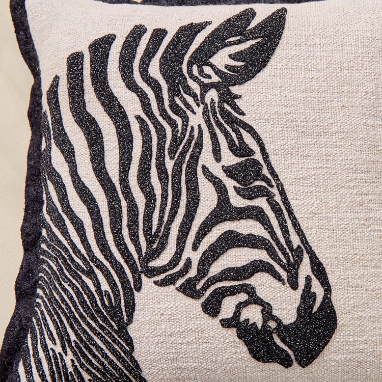 Plushify Zebra Patterned Cushion Cover - 40x40cm