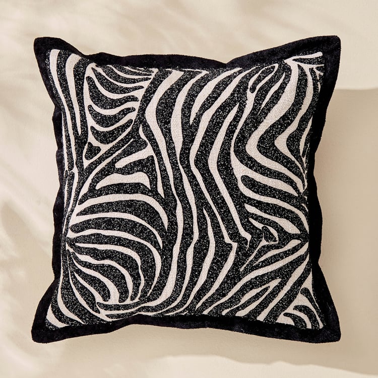 Plushify Zebra Patterned Cushion Cover - 40x40cm