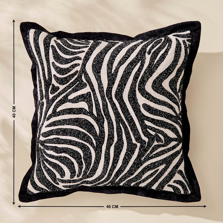 Plushify Zebra Patterned Cushion Cover - 40x40cm