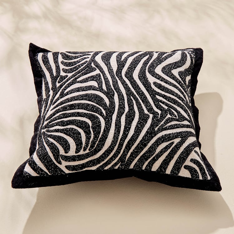 Plushify Zebra Patterned Cushion Cover - 40x40cm