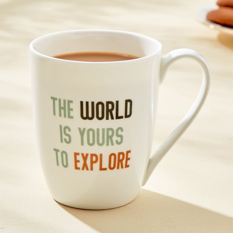 Fiesta Sip & Inspire Bone China Printed Coffee Mug - 340ml