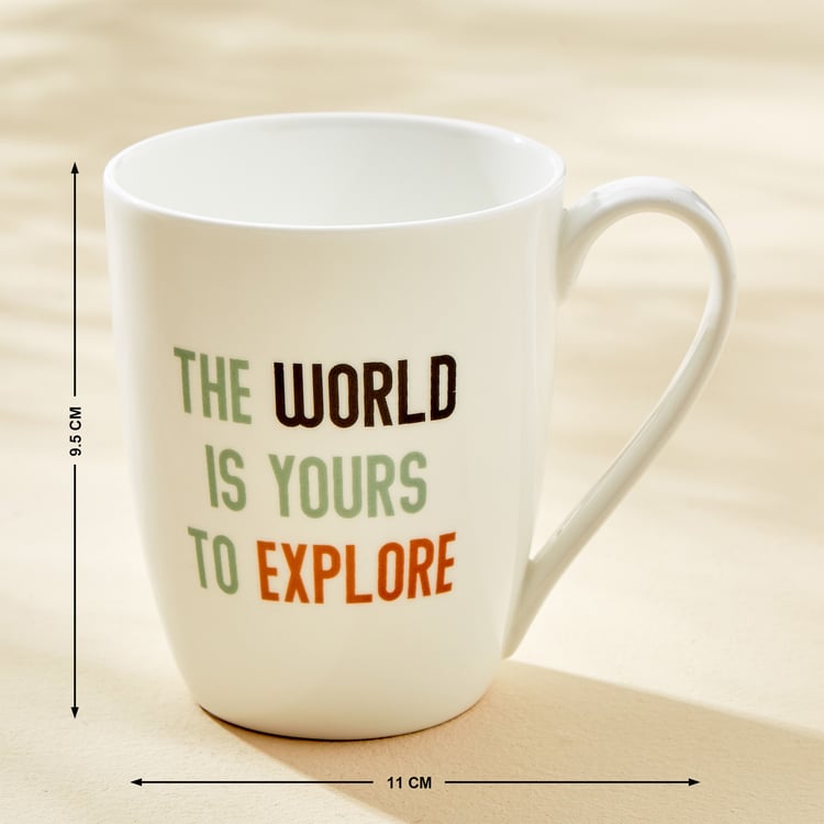 Fiesta Sip & Inspire Bone China Printed Coffee Mug - 340ml