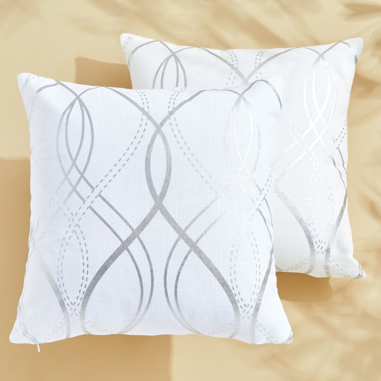 Celestial Set of 2 Foil Print Cushion Covers - 40x40cm