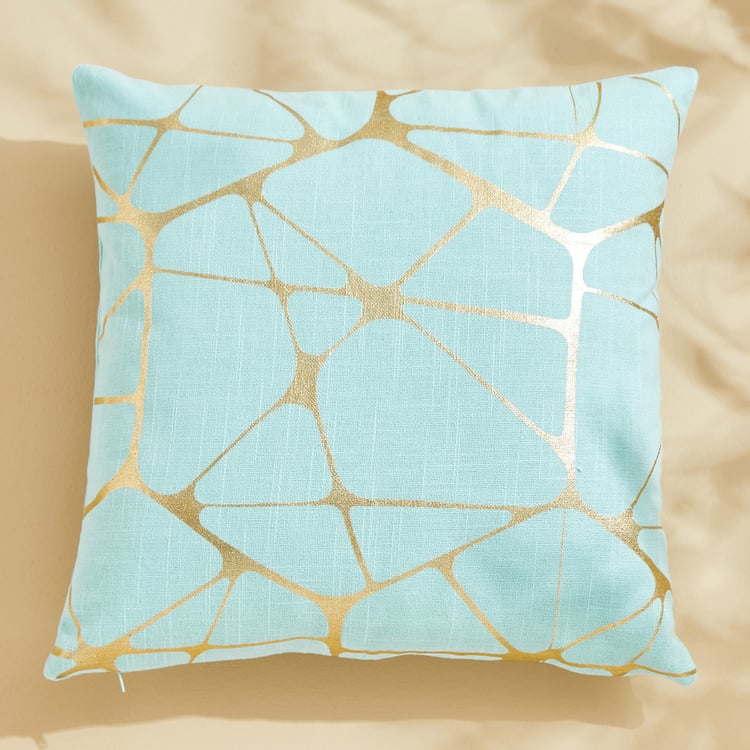 Celestial Set of 2 Geometric Foil Print Cushion Covers - 40x40cm