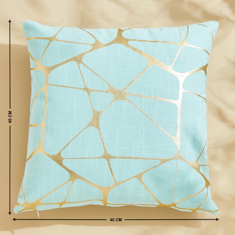 Celestial Set of 2 Geometric Foil Print Cushion Covers - 40x40cm